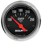Autometer Traditional Chrome 2-1/16in 100-250 Deg F Electric Differential Temp Gauge