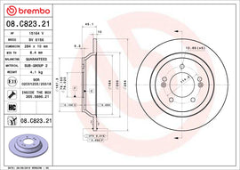 Brembo 20-22 Mercedes-Benz GLE350 Rear UV Coated Rotor