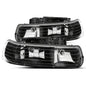 Raxiom 99-02 Chevrolet Silverado 1500 Axial Series Euro Headlights- Black Housing- Clear Lens