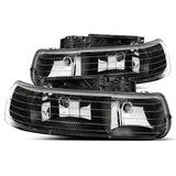 Raxiom 99-02 Chevrolet Silverado 1500 Axial Series Euro Headlights- Black Housing- Clear Lens