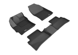 3D MAXpider 2019-2020 Toyota Corolla Hatchback Kagu 1st/2nd Row Floormats - Black
