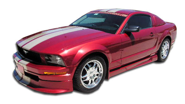 2005-2009 Ford Mustang V8 Duraflex Racer Body Kit - 4 Piece - Includes Racer Front Lip Under Spoiler Air Dam (100647) Racer Rear Lip Under Spoiler Air Dam (100649) Racer Side Skirts Rocker Panels (100650)