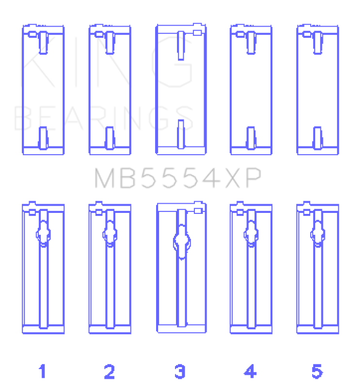 King Engine Bearings Toyota 3SGTE (Size 0.025mm) Performance Main Bearing Set