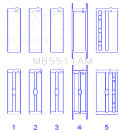 King Engine Bearings GM V8 OHV 16 Valve (Size STD) Main Bearing Set
