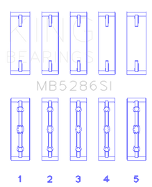 King Engine Bearings Toyota 1Uz-Fe/2Uz-Fe/3Uz-Fe (Size +0.25mm) Main Bearing Set