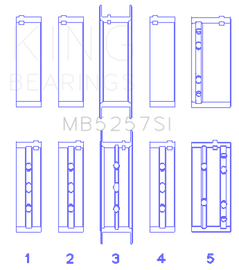 King Engine Bearings General Motors 379 V8 OHV (Size .026) Crankshaft Main Bearings (Set of 5)