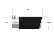 Load image into Gallery viewer, MBRP Universal Carbon Fiber Tip 4in ID/5in OD/12in L Dual Wall Angle Cut