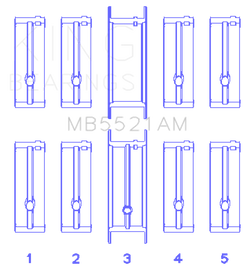 King Engine Bearings Chrysler 2.2L Main Bearing Set