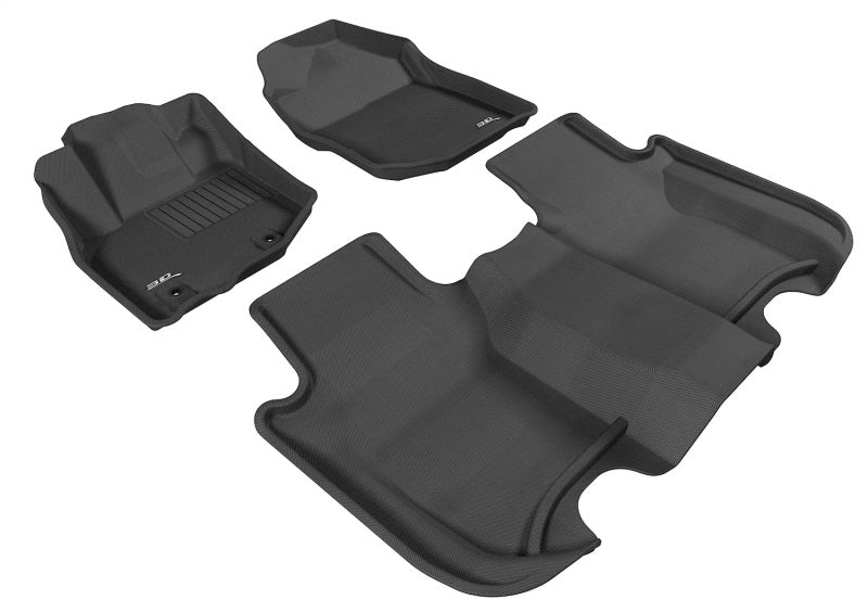 3D MAXpider 2009-2013 Honda Fit Kagu 1st & 2nd Row Floormats - Black