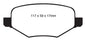 EBC 11-14 Ford Edge 2.0 Turbo Greenstuff Rear Brake Pads