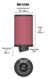 K&N Filter Universal Rubber Round Air Filter 20 Deg Flange Angle 2.25in Flange ID x 3.5in OD x 6in H