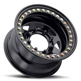Raceline RT80 Rock 8 Spoke 15x10in / 8x165.1 BP / -25mm Offset / 130.81mm Bore - Gloss Black
