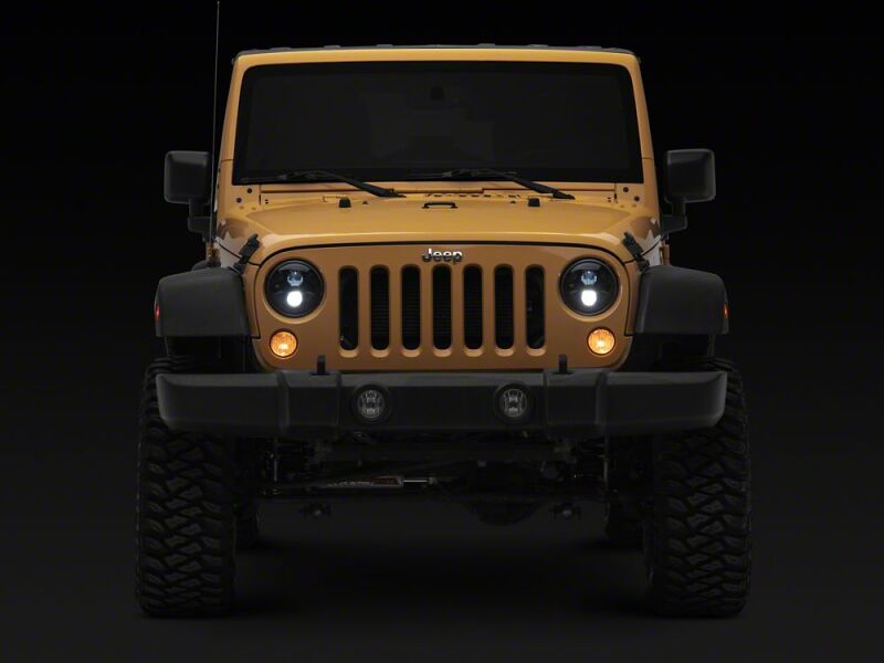 Raxiom 07-18 Jeep Wrangler JK Axial Series DB1 LED Headlights- Black Housing- Clear Lens