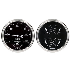 Auto Meter Old Tyme Black Quad & Tach/Speedo 5in. - 2 Pc.