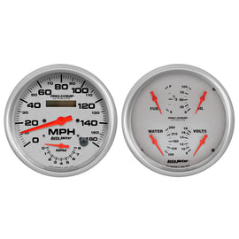 Autometer Ultra-Lite 2pc Gauge Kit Quad & Tach/Speedo 5in.