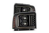 AlphaRex (LUXX-Series) 2005-2007 Ford Super Duty LED Projector Headlights - Alpha-Black