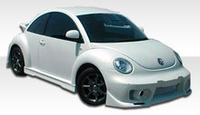 Load image into Gallery viewer, 1998-2005 Volkswagen Beetle Duraflex Evo 5 Body Kit - 4 Piece - Includes Evo 5 Front Bumper Cover (102176) Evo 5 Side Skirts Rocker Panels (105659) Evo 5 Rear Bumper Cover (105660)