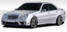 Load image into Gallery viewer, 2007-2009 Mercedes E Class W211 Duraflex E63 Look Body Kit - 4 Piece - Includes E63 Look Front Bumper Cover (107804) E63 Look Side Skirts Rocker Panels (107805) E63 Rear Bumper Cover (107806)