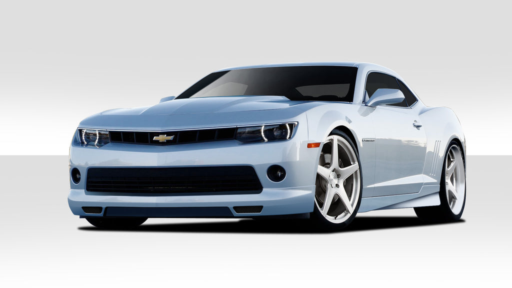 2014-2015 Chevrolet Camaro V6 Duraflex Racer Body Kit - 4 Piece - Includes Racer Front Lip Under Air Dam Spoiler (109648) Racer Side Skirt Rocker Panels (105983) Racer Rear Lip Under Air Dam Spoiler (109649)