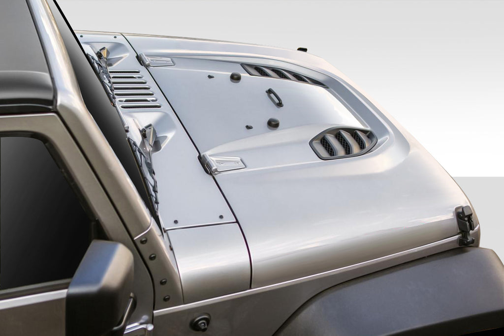 2007-2018 Jeep Wrangler Duraflex Power Dome Hood - 1 Piece