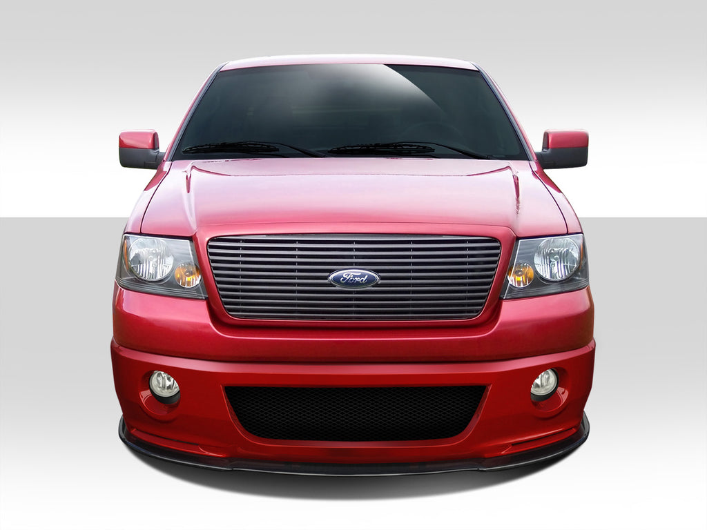 2004-2008 Ford F-150 Duraflex Super Snake Look Body Kit - 4 Piece - Includes Super Snake Look Front Bumper Cover (112218) Super Snake Look Front Lip Under Air Dam Spoiler (112219) Super Snake Look Grille (112217) Super Snake Look Hood (112220)