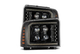 AlphaRex (Nova-Series) 2005-2007 Ford Super Duty LED Projector Headlights - Alpha-Black