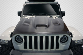 2018-2025 Jeep Wrangler JL Gladiator JT Carbon Creations Hellcat Look Hood - 1 piece