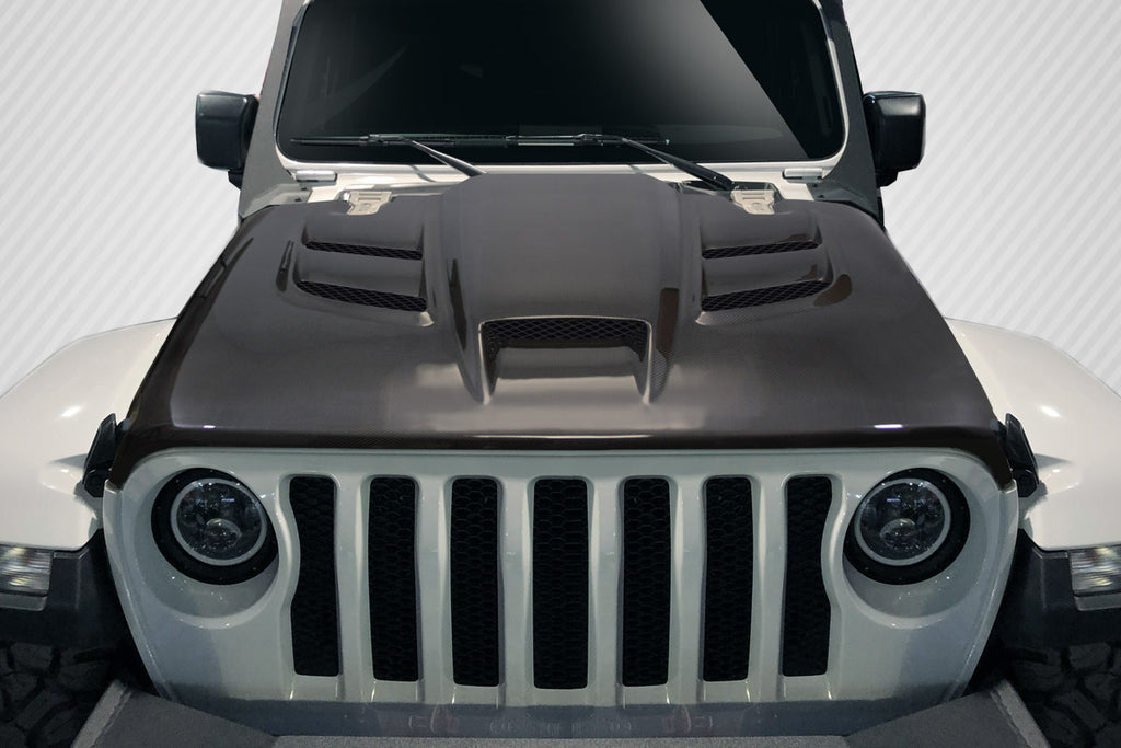 2018-2025 Jeep Wrangler JL Gladiator JT Carbon Creations Viper Look Hood - 1 piece