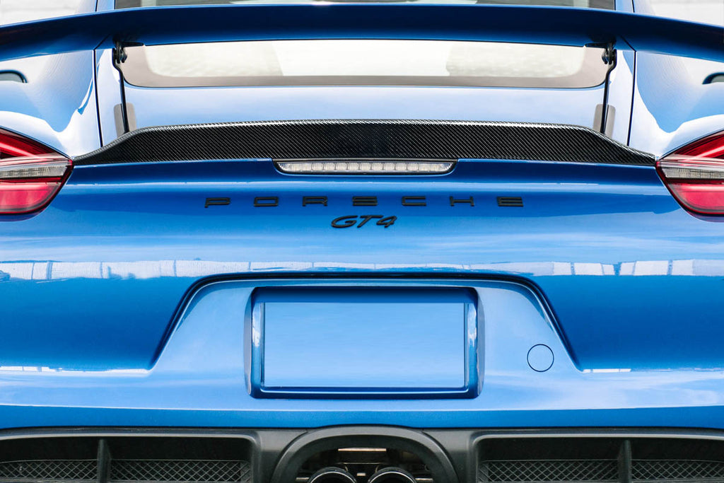 2014-2016 Porsche Cayman Carbon Creations GT4 Look Ducktail Rear Wing Spoiler - 1 Piece