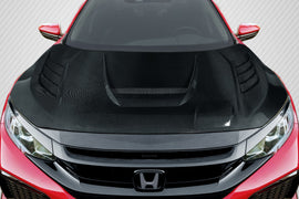 2016-2021 Honda Civic Carbon Creations Time Attack Hood - 1 Piece
