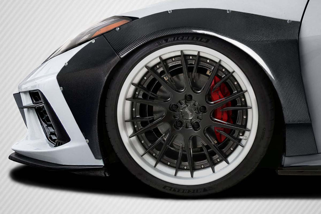 2020-2025 Chevrolet Corvette C8 Carbon Creations Gran Veloce Wide Body Front Fender Flares - 4 Pieces