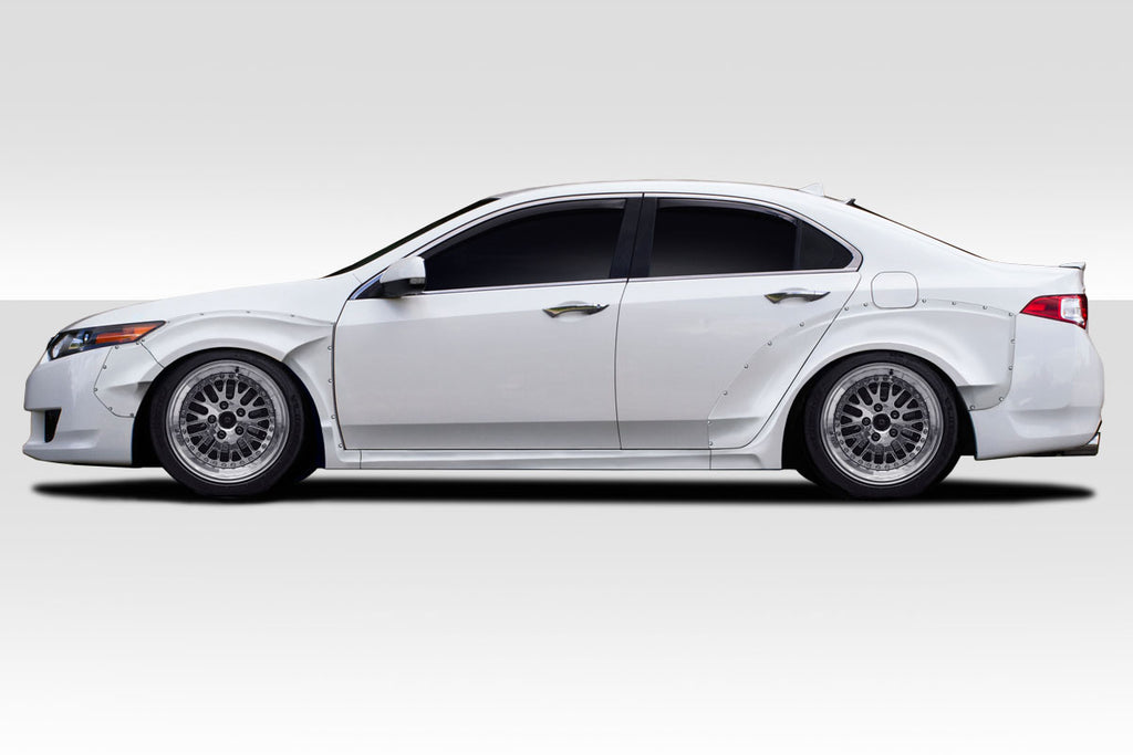 2009-2014 Acura TSX Duraflex Khan Wide Body Fender Flare Kit - 10 Piece - Includes Khan Front Fender Flares (117298) Khan Rear Fender Flares (117299) Khan Side Skirts ( 117300)