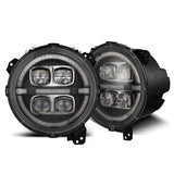 AlphaRex (NOVA-Series) 2018-2023 Jeep Wrangler JL/Gladiator JT Projector Headlights - Black
