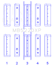 Load image into Gallery viewer, King Subaru WRX/STi EJ20 EJ22 EJ25 Flange #3 Position (Size .025) Performance Main Bearing Set