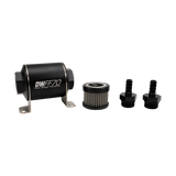 DeatschWerks Stainless Steel 3/8in 100 Micron Universal Inline Fuel Filter Housing Kit (70mm)