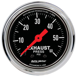 AutoMeter Gauge Exhaust Pressure 2-1/16in. 60 PSI Mechanical Traditional Chrome