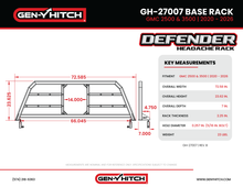 Load image into Gallery viewer, Gen-Y 20+ GMC GM 2500/3500 Defender Headache Rack Only - Black