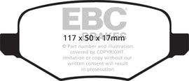 EBC 11-14 Ford Edge 2.0 Turbo Greenstuff Rear Brake Pads
