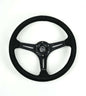 NRG Reinforced Micro Suede Racing Steering Wheel 350mm / 2.5in Deep / 4mm Matte Black Spoke
