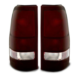 Raxiom 99-02 Chevrolet Silverado 1500 Fleetside Axial Series Tail Lights- Black- Midnight Red Lens