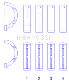 King Engine Bearings Chrysler 197 (Size +0.75mm) Main Bearing Set