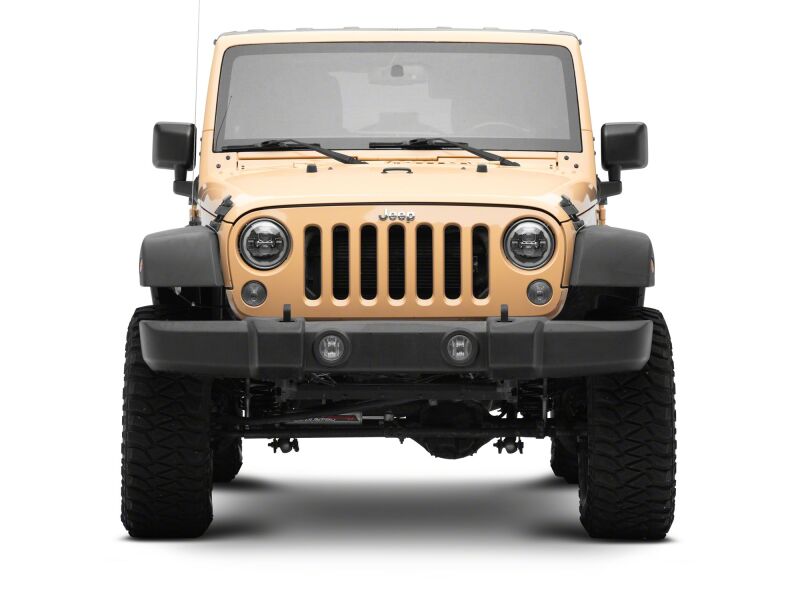 Raxiom 07-18 Jeep Warngler Axial Series 7-Inch LED Headlights w DRL/ Black Housing - Clear Lens