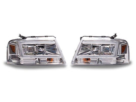 Raxiom 04-08 Ford F-150 Axial Series Projector Headlights- Chrome Housing- Clear Lens