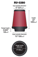 Load image into Gallery viewer, K&amp;N Universal Air Filter - Carbon Fiber Top 6in Flg 7-1/2in B 5in T 10in H