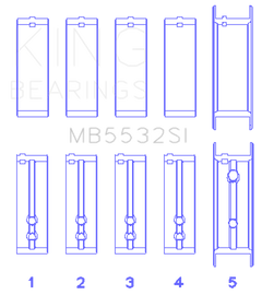 King Engine Bearings Chevrolet 151/153 (Size STD) Main Bearing Set