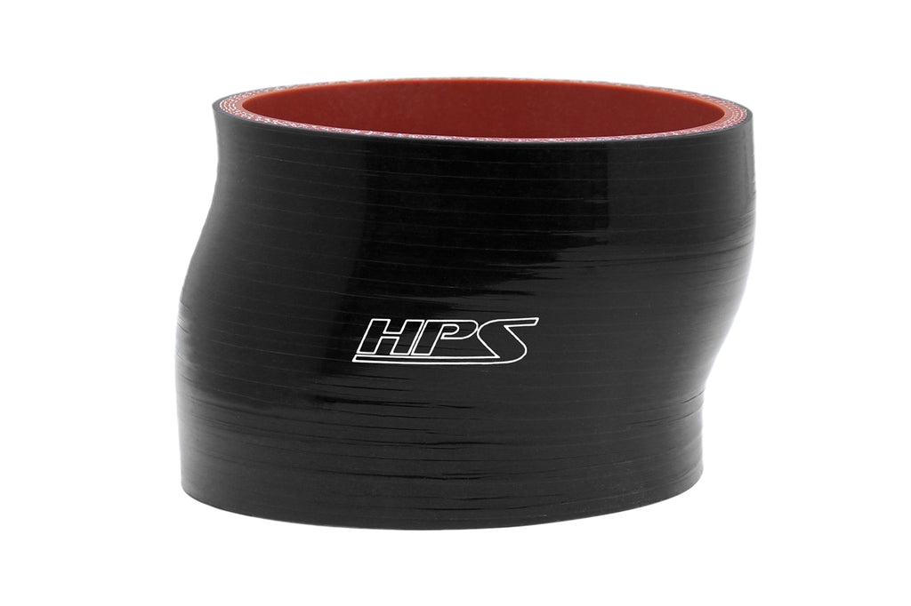 HPS 4" ID , 3" Long High Temp 4-ply Reinforced Silicone Offset Coupler Hose Black (102mm ID , 76mm Length)