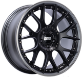 BBS CH-RII 21x9.5 5x112 Satin Black Wheel w/ Polished SS Lip w/ Motorsport Etch