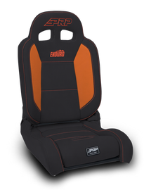 PRP EnduroDaily Reclining Suspension Seat - Black/Orange Vinyl - Driver