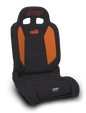 PRP EnduroDaily Reclining Suspension Seat - Black/Orange Vinyl - Driver