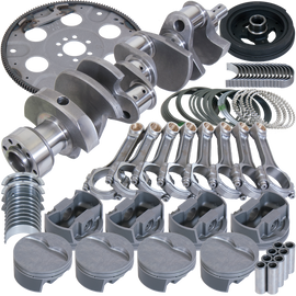 Eagle Chevy 350 1Pc 3.750in Crank 5.700in I-Beam Rod 4.060in Pistons 168 Tooth FP Balanced Assembly